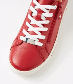 Women SUPERSOFT Comfort|Sneakers-Evone Dark Red Leather Sneakers