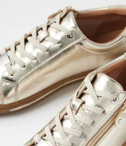 Women SUPERSOFT Comfort|Sneakers-Evone Pale Gold Leather Sneakers
