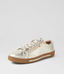 Women SUPERSOFT Comfort|Sneakers-Evone Pale Gold Leather Sneakers