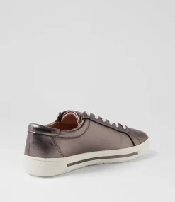 Women SUPERSOFT Comfort|Sneakers-Evone Pewter Leather Sneakers