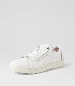 Women SUPERSOFT Comfort|Sneakers-Evone White Leather Sneakers
