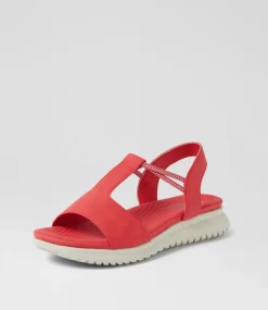 Women I LOVE BILLY Flats|Sandals-Extello Red Sandals