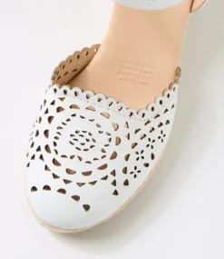 Women DIANA FERRARI Espadrilles|Wedges-Fabi White Leather Wedges