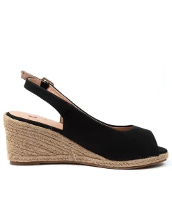 Women I LOVE BILLY Espadrilles|Heels-FABIANA BLACK NUBUCK PU