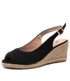 Women I LOVE BILLY Espadrilles|Heels-FABIANA BLACK NUBUCK PU