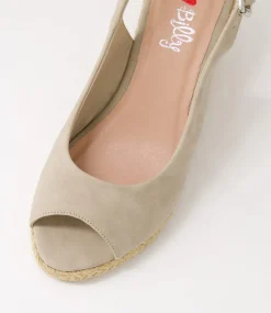 Women I LOVE BILLY Espadrilles|Heels-Fabiana Light Taupe Nubuck Pu Sandals
