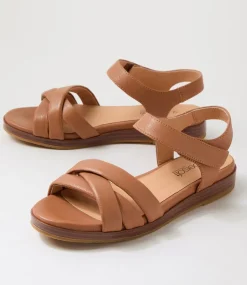 Women SUPERSOFT Comfort|Flats-Fabrice Dark Tan Leather Sandals