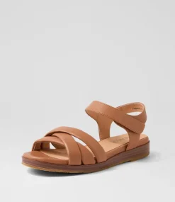 Women SUPERSOFT Comfort|Flats-Fabrice Dark Tan Leather Sandals