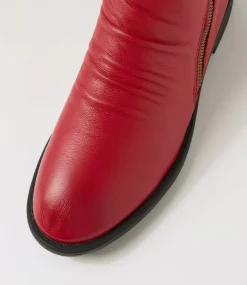 Women DIANA FERRARI Boots-Fadei Dark Red Leather Ankle Boots
