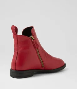 Women DIANA FERRARI Boots-Fadei Dark Red Leather Ankle Boots
