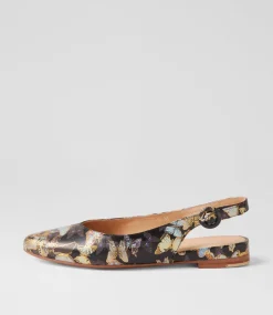 Women TOP END Flats-Fairy Black Butterfly Leather Flat Shoes