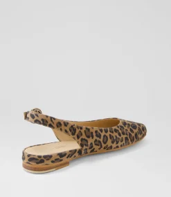 Women TOP END Flats-Fairy Camel Leopard Suede Flat Shoes