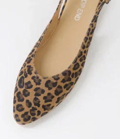 Women TOP END Flats-Fairy Camel Leopard Suede Flat Shoes
