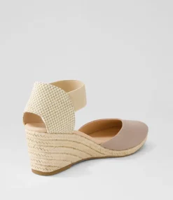 Women DIANA FERRARI Espadrilles|Wedges-Falecia Taupe Canvas Elastic Wedges