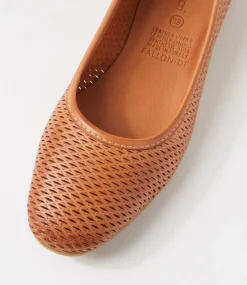 Women DIANA FERRARI Flats-Fallon Tan Leather Flat Shoes