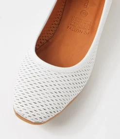 Women DIANA FERRARI Flats-Fallon White Leather Flat Shoes