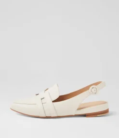 Women TOP END Loafers|Flats-Falti Ivory Leather Flat Shoes
