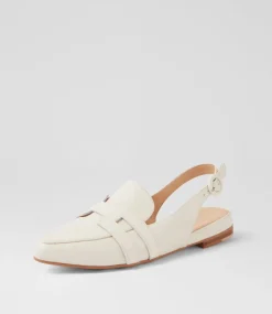 Women TOP END Loafers|Flats-Falti Ivory Leather Flat Shoes
