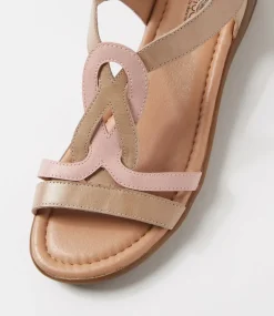 Women SUPERSOFT Comfort|Flats-Famie Light Taupe Blush Leather Sandals