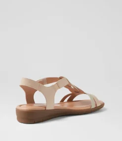Women SUPERSOFT Comfort|Flats-Famie Stone Seagreen Leather Sandals