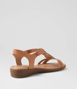 Women SUPERSOFT Comfort|Flats-Famie Tan Leather Sandals