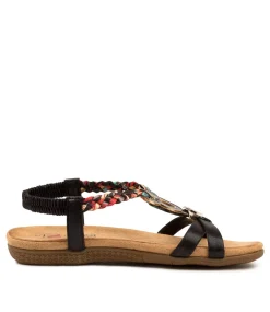 Women I LOVE BILLY Flats|Sandals-FANTASIE BLACK MULTI