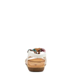 Women I LOVE BILLY Flats|Sandals-Fantasie White Multi Sandals