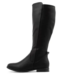 Women I LOVE BILLY Boots-Faraday Black Knee High Boots