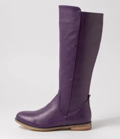 Women I LOVE BILLY Boots-Faraday Purple Knee High Boots