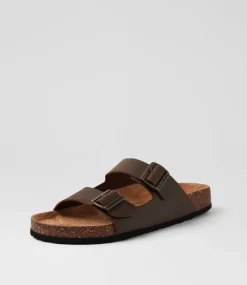 COLORADO Casuals|Sandals-Farrah Mocca Crazyhorse Leather Slides