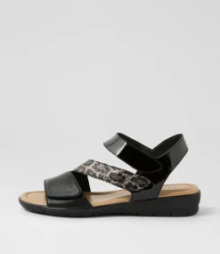 Women SUPERSOFT Comfort|Flats-Fast Black Leopard Multi Sandals