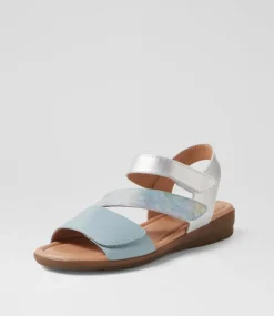 Women SUPERSOFT Comfort|Flats-Fast Light Denim Multi Sandals