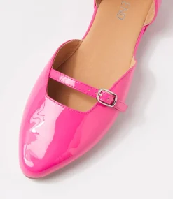 Women TOP END Flats-FAWNY TO HOT PINK PATENT LEATHER
