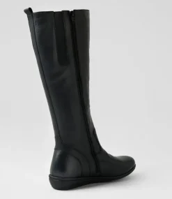 Women SUPERSOFT Boots|Comfort-Felicitey Black Leather Knee High Boots