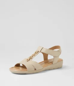 Women SUPERSOFT Comfort|Flats-Ferraro2 Almond Leather Sandals