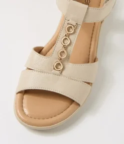 Women SUPERSOFT Comfort|Flats-Ferraro2 Almond Leather Sandals