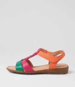 Women SUPERSOFT Comfort|Flats-Ferraro2 Bright Multi Leather Sandals