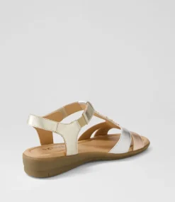 Women SUPERSOFT Flats|Comfort-Ferraro2 Rose Gold Silver Leather Sandals