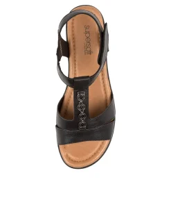 Women SUPERSOFT Flats|Comfort-FERRARO2 SU BLACK LEATHER