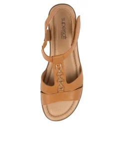 Women SUPERSOFT Flats|Comfort-FERRARO2 SU DK TAN LEATHER