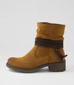 Women I LOVE BILLY Boots-Fhuter Tan Nubuck Pu Ankle Boots