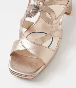 Women SUPERSOFT Comfort|Heels-Fiance Champagne Leather Sandals