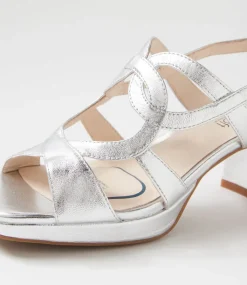 Women SUPERSOFT Comfort|Heels-Fiance Silver Leather Sandals