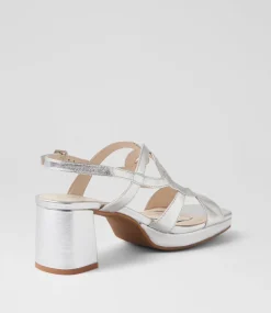 Women SUPERSOFT Comfort|Heels-Fiance Silver Leather Sandals