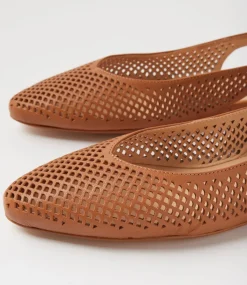 Women TOP END Flats-Filone Dark Tan Leather Flat Shoes