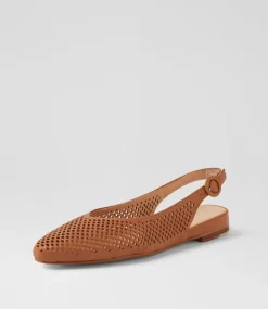 Women TOP END Flats-Filone Dark Tan Leather Flat Shoes