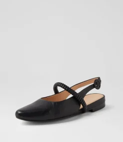 Women TOP END Flats-Finnish Black Leather Flat Shoes