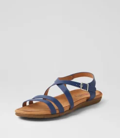 Women I LOVE BILLY Flats|Sandals-Flagrun Navy Sandals