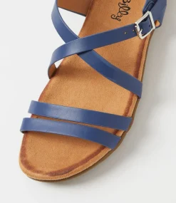 Women I LOVE BILLY Flats|Sandals-Flagrun Navy Sandals