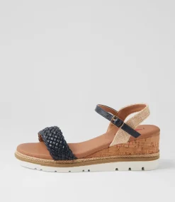 Women I LOVE BILLY Heels|Sandals-Fleurie Navy Multi Sandals